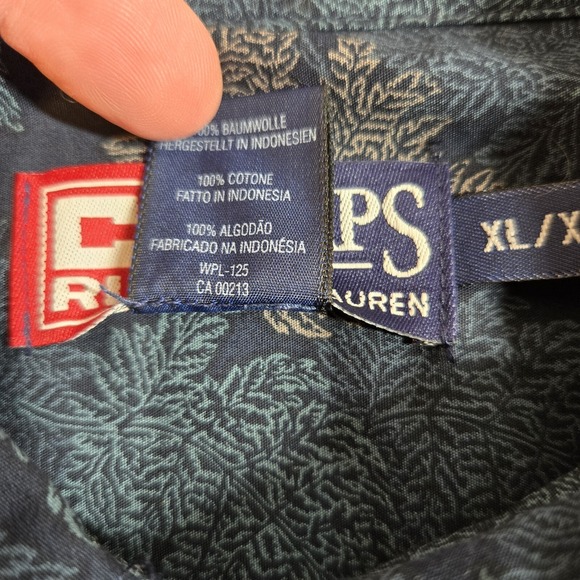 Chaps Ralph Lauren Tuscany Shirt Mens XL All Over Leaf Print New NWT‎ - Picture 4 of 15